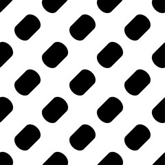 Black Vector Seamless Rounded Rectangles 3x3 Diagonal