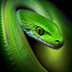 Fototapeta premium close up of a green snake