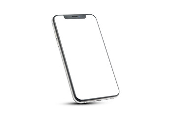 Mobile smart phone on white background technology, Mobile phone screen mockup design on isolate...