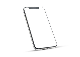 Mobile smart phone on white background technology, Mobile phone screen mockup design on isolate with clipping path