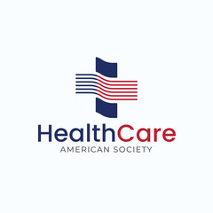 American health care social society logo - America flag