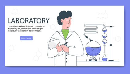 Laboratory research web banner or landing page.