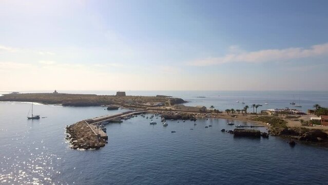 Mediterranean Sea with the Island of Tabarca, located on the coast of Alicante, Valencia Community, Spain