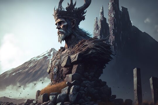 fantasy statue of Norse god in concept Norse Mythology