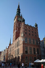  Old red brick church in Gdansk.             