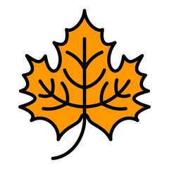 Maple Leaf Filled Line Icon
