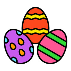 Easter Egg Filled Line Icon