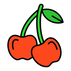 Cherry Filled Line Icon