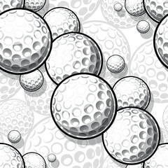 Golf Seamless pattern vector art image. Golf balls repeating tile background wallpaper texture design.