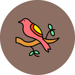 Bird Multicolor Circle Filled Line Icon