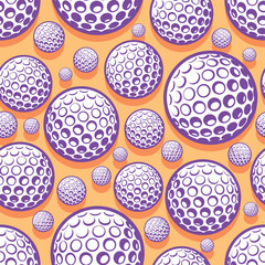 Golf ball repeating tile background. Golf balls seamless pattern vector image wallpaper and wrapping paper design.