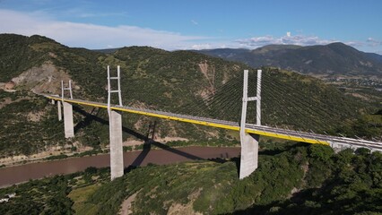 Aerial shot of Puente de Mezcala bridge connecting Mexico City and Acapulco