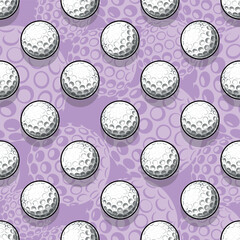 Golf ball repeating tile background. Golf balls seamless pattern vector image wallpaper and wrapping paper design.