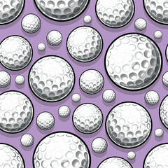 Golf balls seamless pattern vector art image. Golf balls continuous background wallpaper texture design.