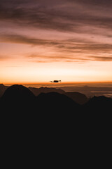 sunset in the mountains