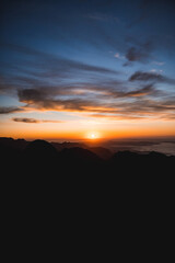 sunset over the mountains