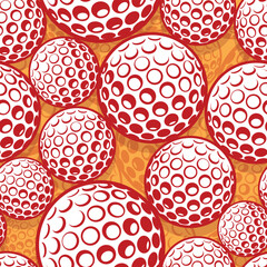 Golf balls seamless pattern vector art image. Golf balls continuous background wallpaper texture design.