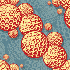 Golf Seamless pattern vector art image. Golf balls repeating tile background wallpaper texture design.