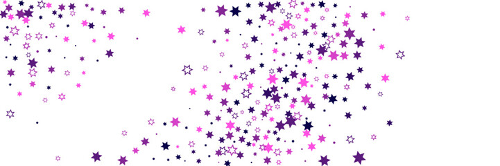 Fototapeta premium Falling confetti stars. Blue and pink stars on a white background. Festive background. Abstract texture on a white background. Design element. Vector illustration, eps 10.