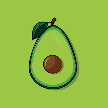 fresh avocado Vector illustration for designs