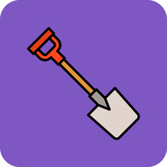 Shovel Multicolor Round Corner Filled Line Icon