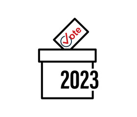 Ballot box and voting concept on white background.