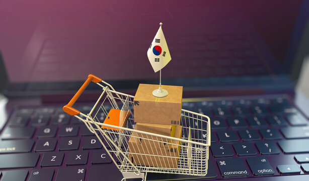 South Korea, Republic of Korea, e-commerce and market cart, e-commerce image