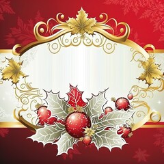 christmas background with golden ornament