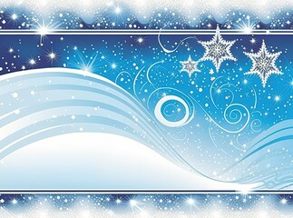 Christmas decorative banner with snow