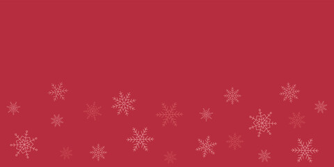 クリスマス背景テンプレート　雪の結晶　横長