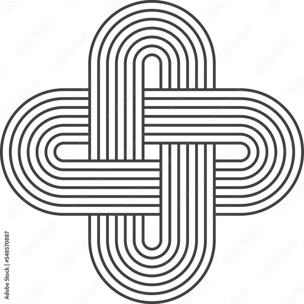 Poster geometric line loop element in mid century style
