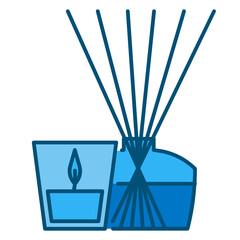 aroma candle blue line icon