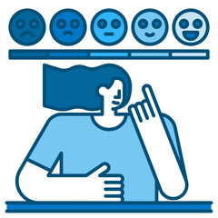 feeling blue line icon