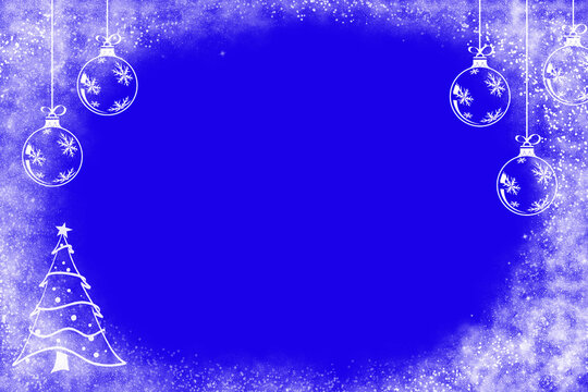 blue christmas background with snowflakes