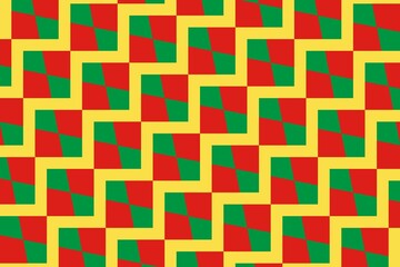 Geometric pattern in the colors of the national flag of Republic of the Congo. The colors of Republic of the Congo.