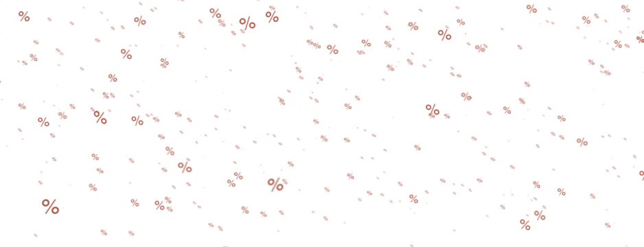 percent shopping digital in hand 3d.