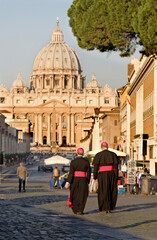  Rome - The monsignors and st. Peters cathedral in morning