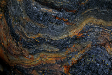 Rocky shapes on the beach. textures and patterns generated on the stones of the Asturian beaches