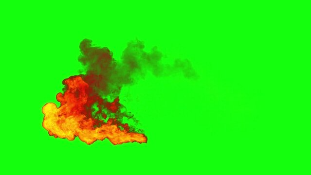 Burning fire. Bonfire. Closeup of flames burning slow motion effect green screen background footage motion graphics, or as a background or overlay 4K. More elements in our portfolio.