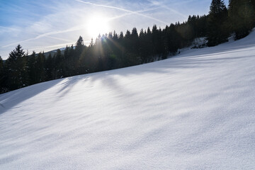 Snow mountains landscape