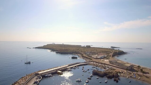 Mediterranean Sea with the Island of Tabarca, located on the coast of Alicante, Valencia Community, Spain