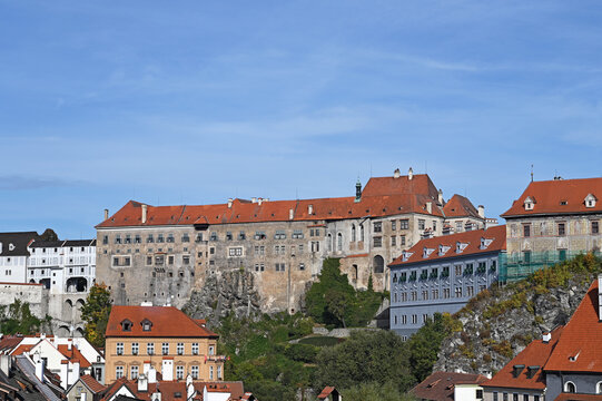 Castle and old town Cesky Krumlov cityscape Czech republic