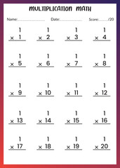 Multiplication Math for Kids.

This is the perfect Kid's Multiplication Math. You can simply use it for kids. This book will help your kid be an expert in subtraction I hope.