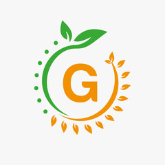 Letter G Healthcare Logo. Doctor Logo Sign, Medical Pharmacy Eco Leaf Symbol Design