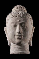 Fototapeta na wymiar Buddha portrait isolated on black