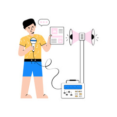 A flat illustration of media advertising