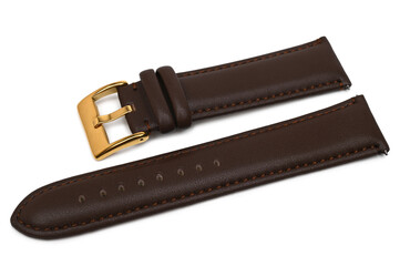 Leather watch strap