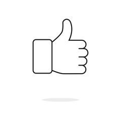 Thump up, great design for any purposes. Internet technology. Phone icon set. Outline symbol collection. Flat graphic vector illustration.