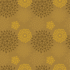 seamless pattern with mandala flowers