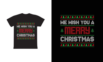 Christmas t shirt design. We Wish You A Merry Christmas. t shirt design